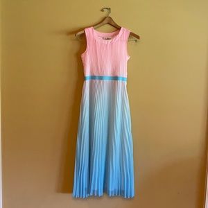 Girls, Rare Editions, sz 14, pink teal ombré dress
